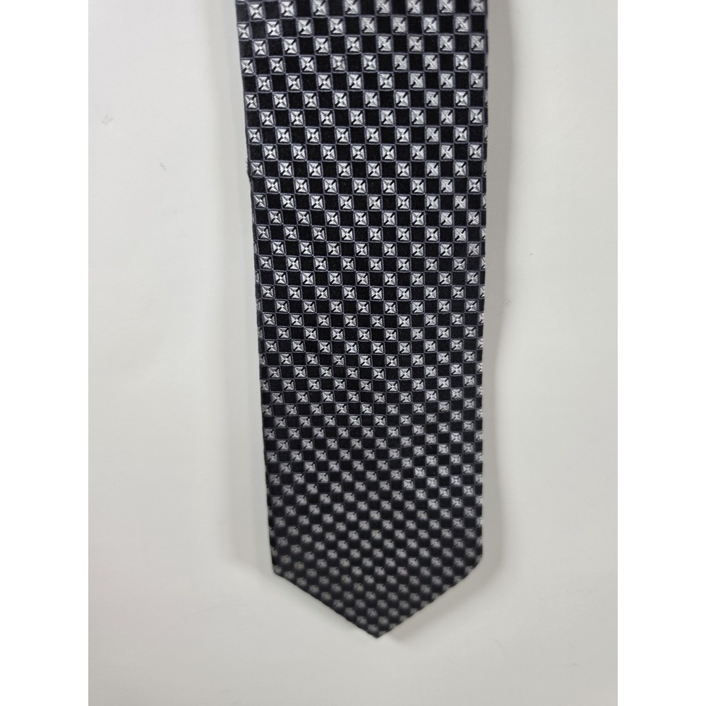 Sean John Silk Tie Black White Geometric Men Necktie 58 x 3.5